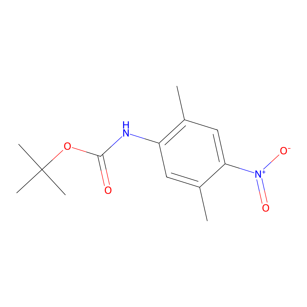 tert-butyl N-(2,5-dimethyl-4-nitrophenyl)carbamate molecular structure, CAS 1881202-68-1