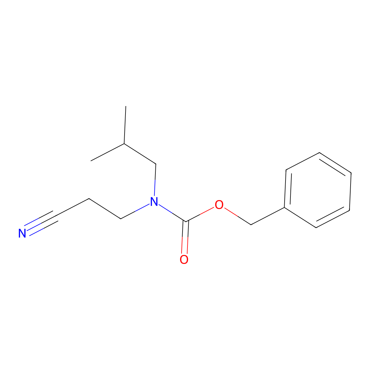 benzyl N-(2-cyanoethyl)-N-(2-methylpropyl)carbamate molecular structure, CAS 1881208-23-6