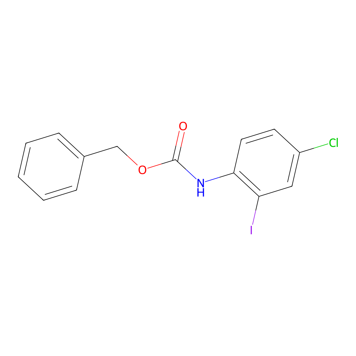 benzyl N-(4-chloro-2-iodophenyl)carbamate molecular structure, CAS 1881209-54-6