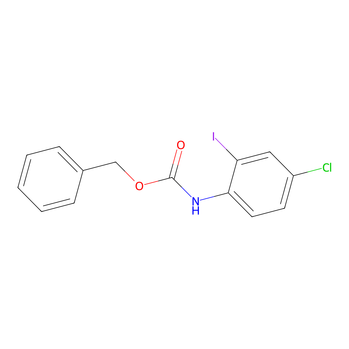 benzyl N-(4-chloro-2-iodophenyl)carbamate molecular structure, CAS 1881209-54-6