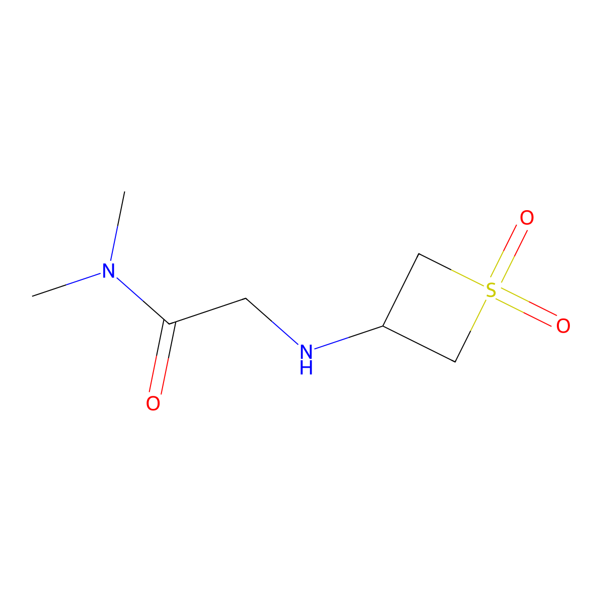 2-((1,1-Dioxidothietan-3-yl)amino)-N,N-dimethylacetamide molecular structure, CAS 1881217-41-9
