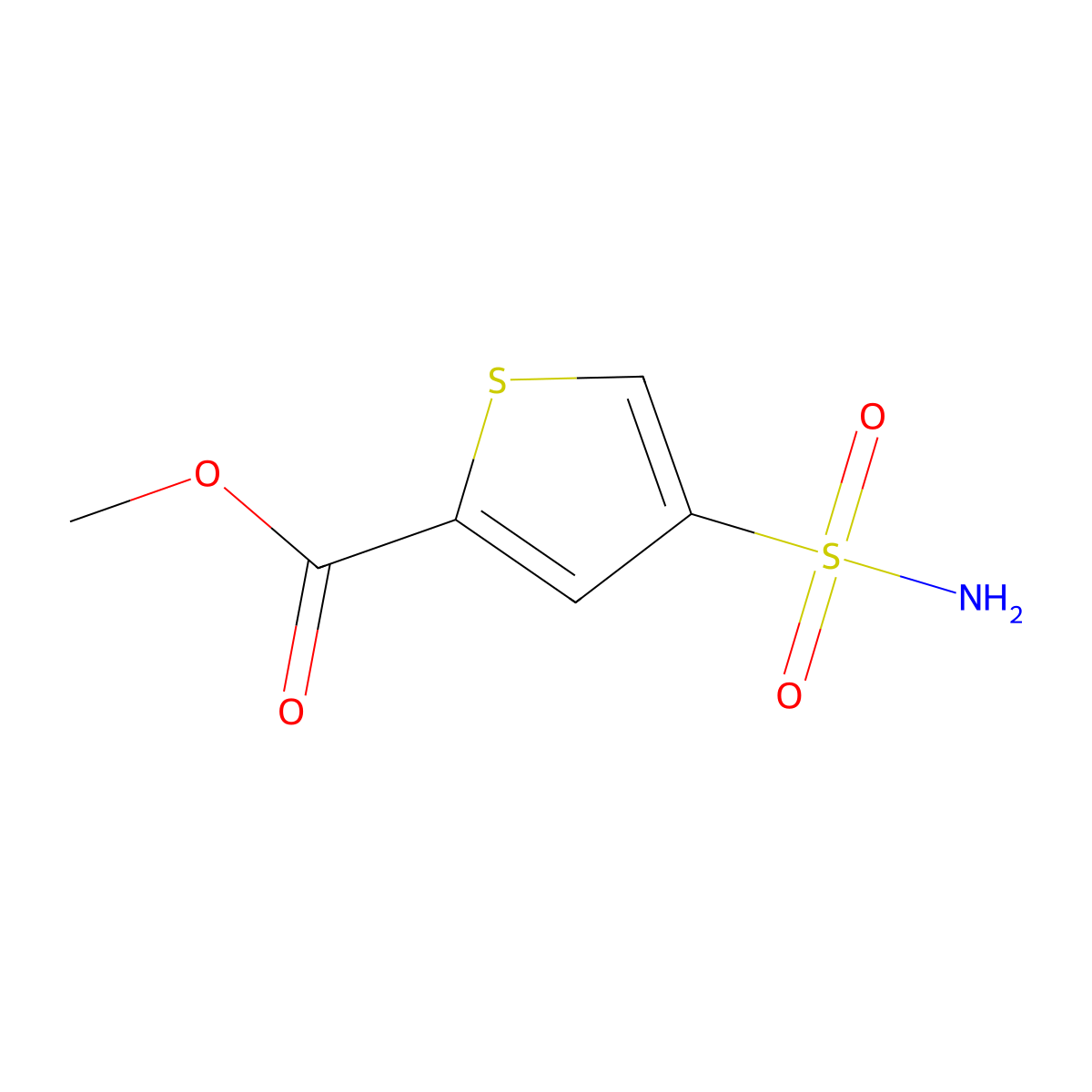 Methyl 4-sulfamoylthiophene-2-carboxylate molecular structure, CAS 1881217-47-5