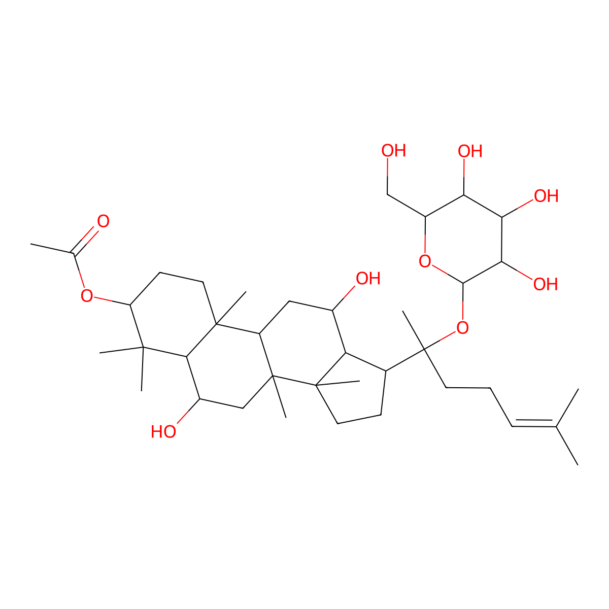 3-Acetyl-ginsenoside F1 molecular structure, CAS 1881225-08-6
