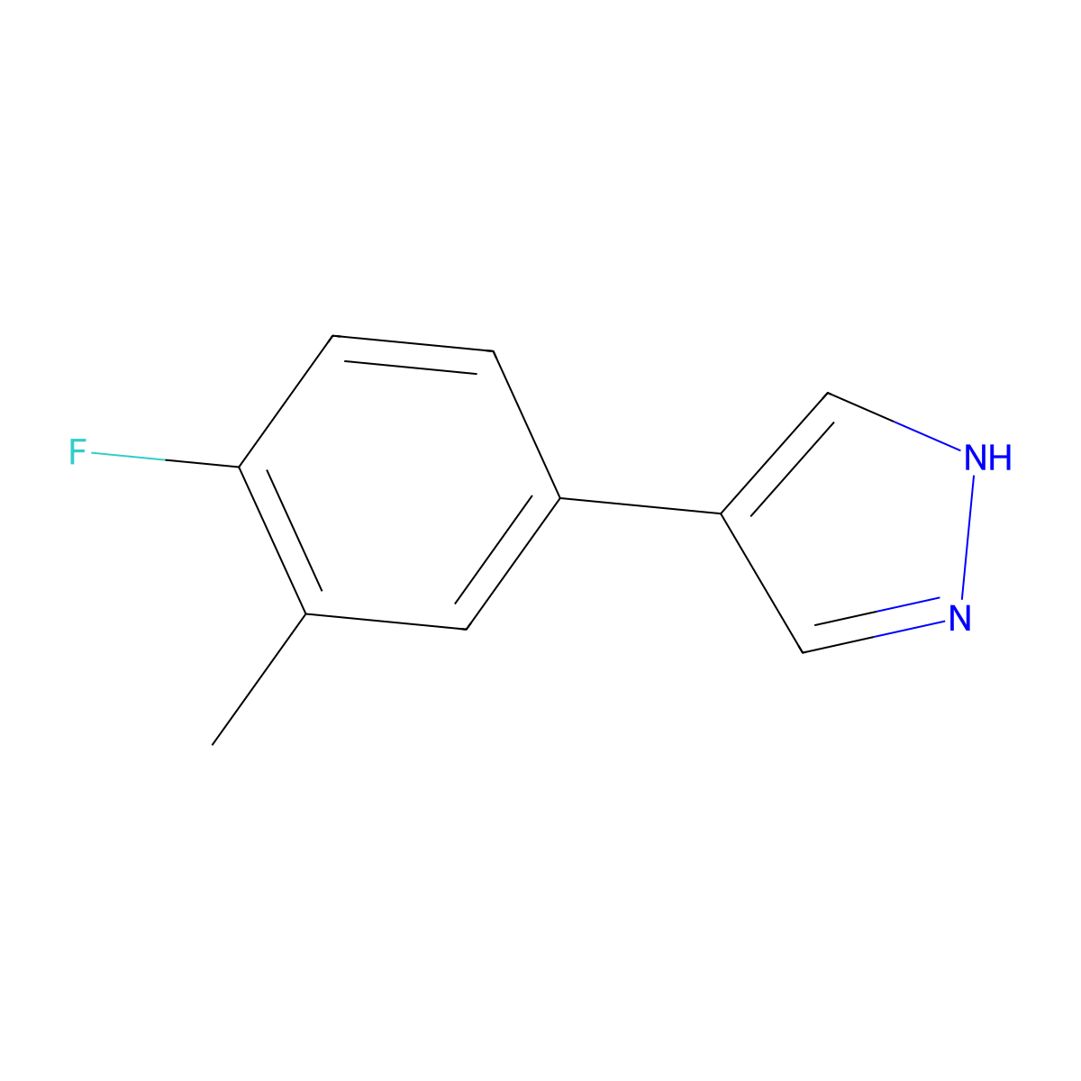 4-(4-fluoro-3-methylphenyl)-1H-pyrazole molecular structure, CAS 1881229-73-7
