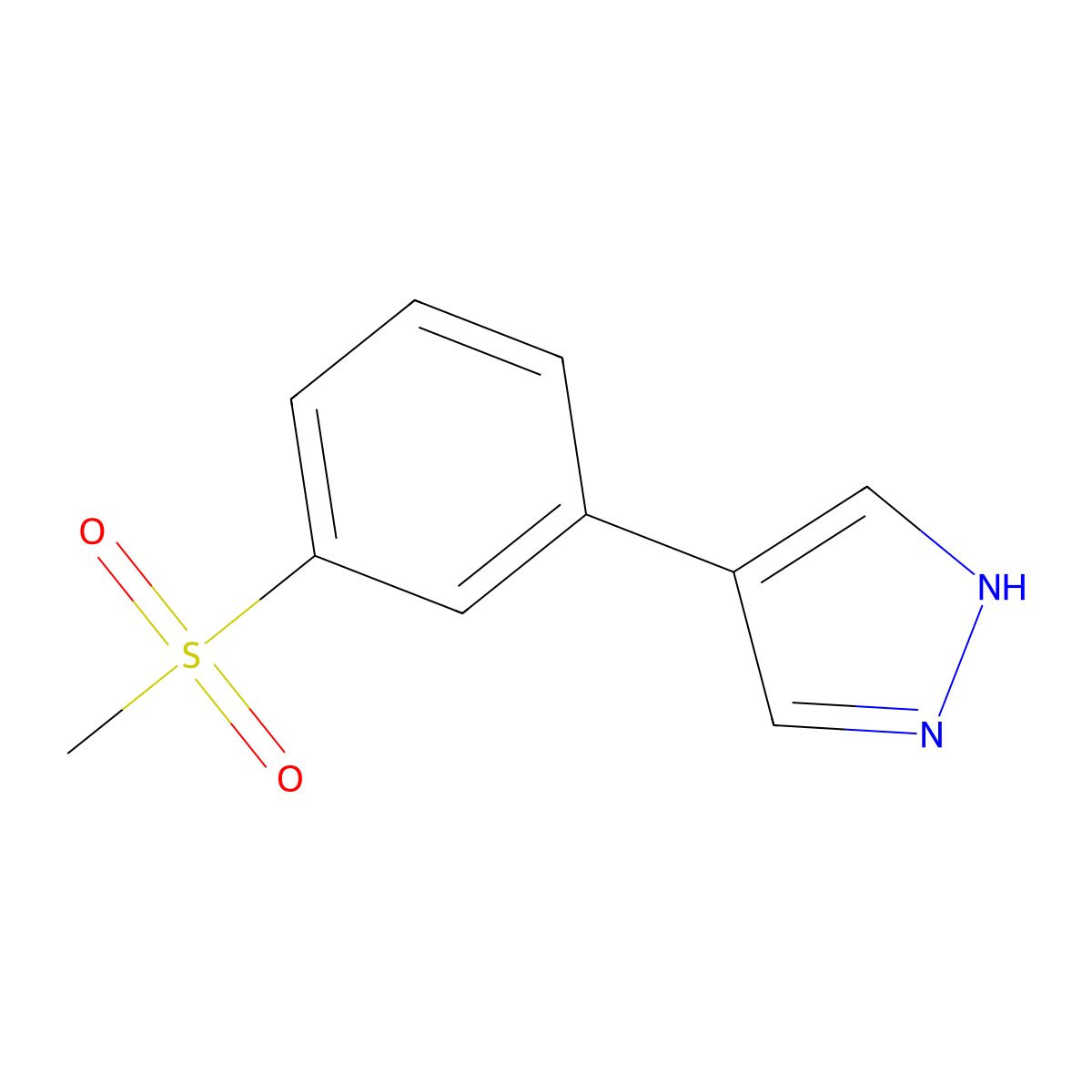 4-(3-methanesulfonylphenyl)-1H-pyrazole molecular structure, CAS 1881229-91-9