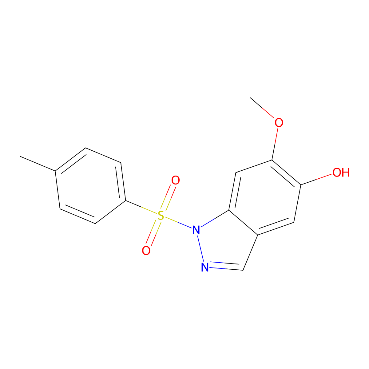 6-Methoxy-1-(p-tolylsulfonyl)indazol-5-ol molecular structure, CAS 1881240-46-5