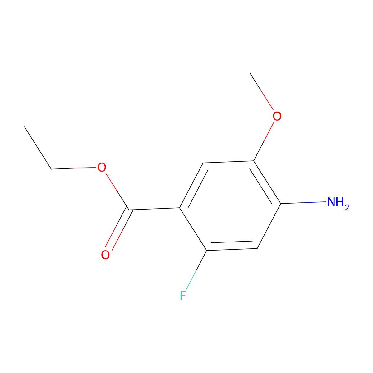 Ethyl 4-amino-2-fluoro-5-methoxybenzoate molecular structure, CAS 1881246-55-4