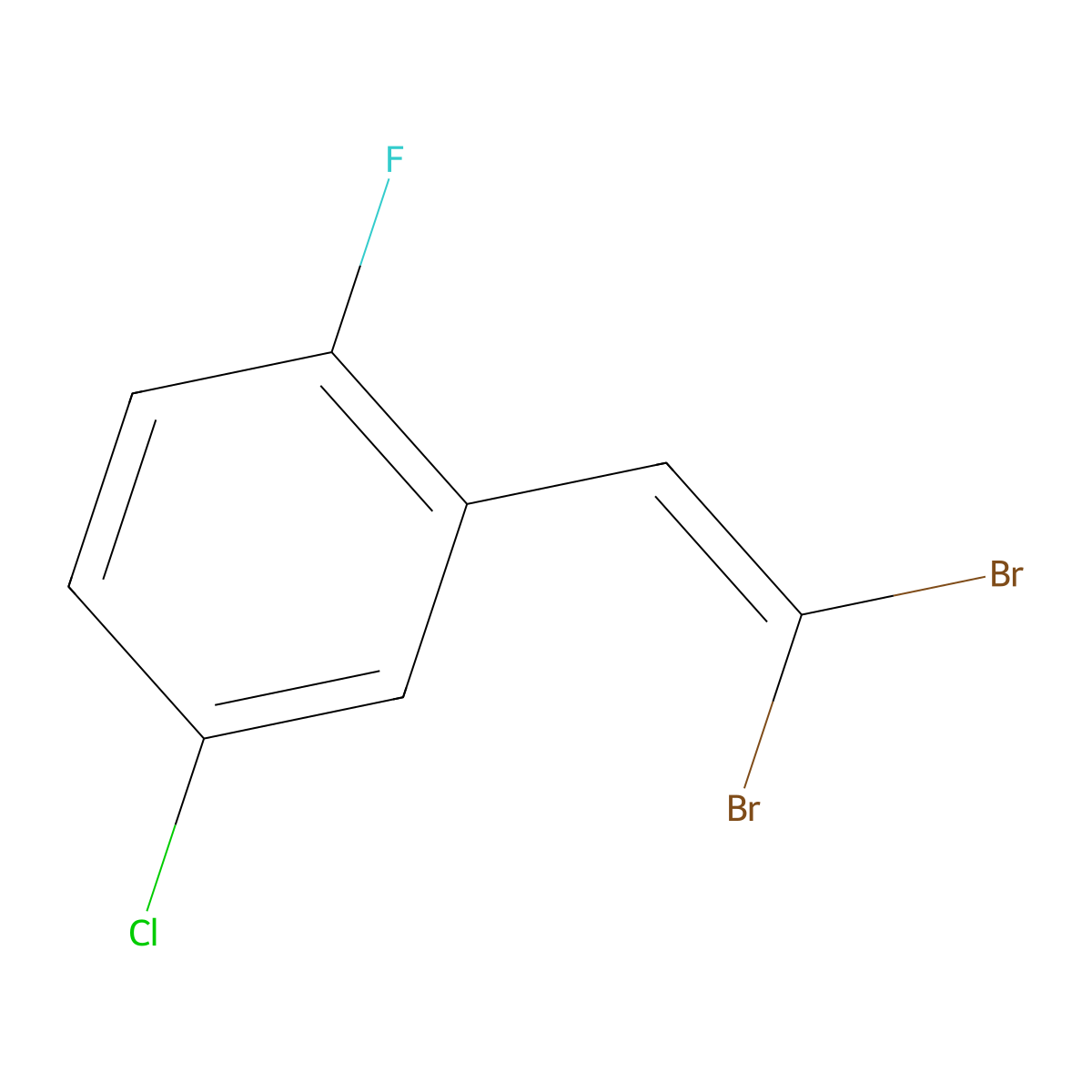 2-(2,2-Dibromovinyl)-4-chloro-1-fluorobenzene molecular structure, CAS 1881272-50-9