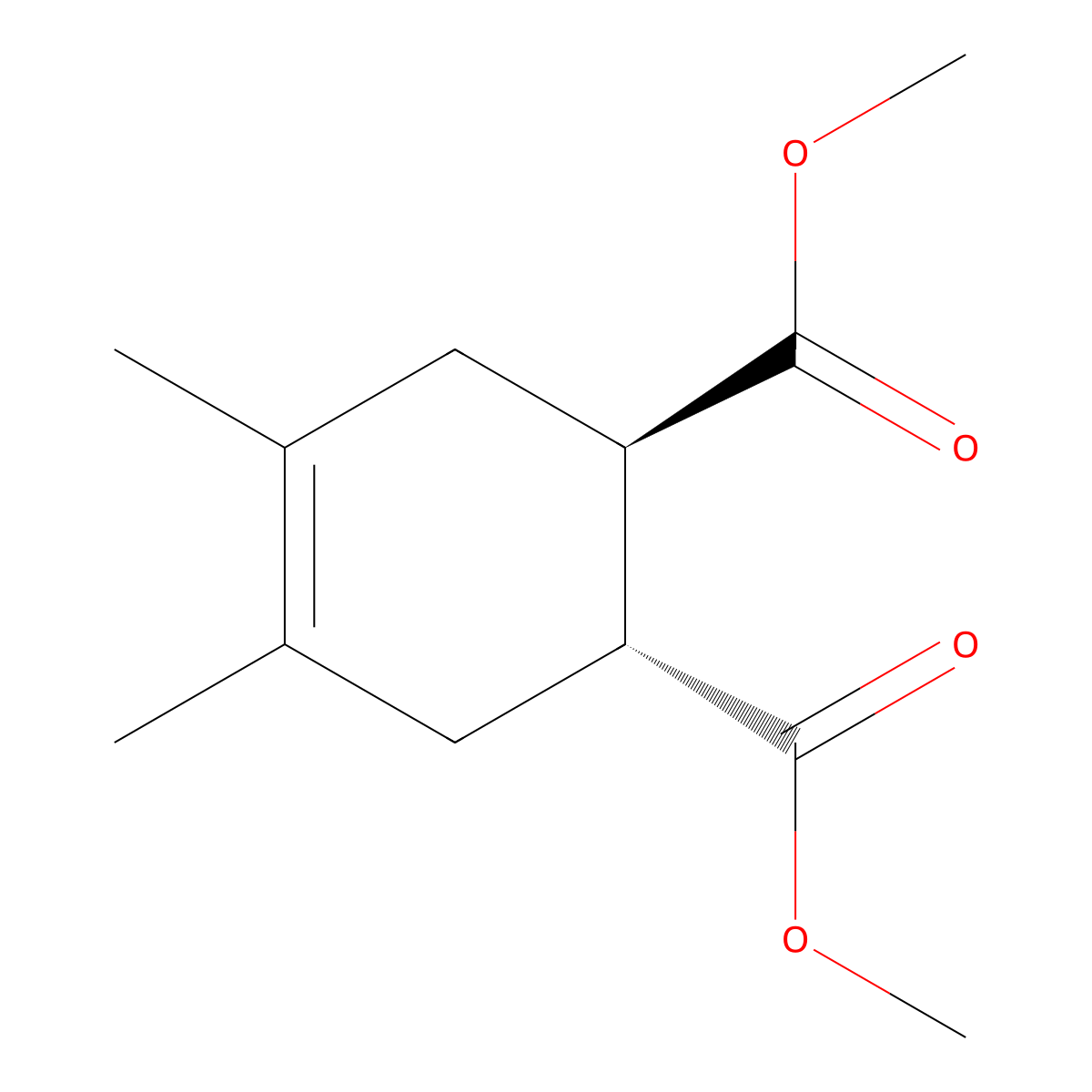 dimethyl (1R,2R)-4,5-dimethyl-4-cyclohexene-1,2-dicarboxylate molecular structure, CAS 1881275-59-7