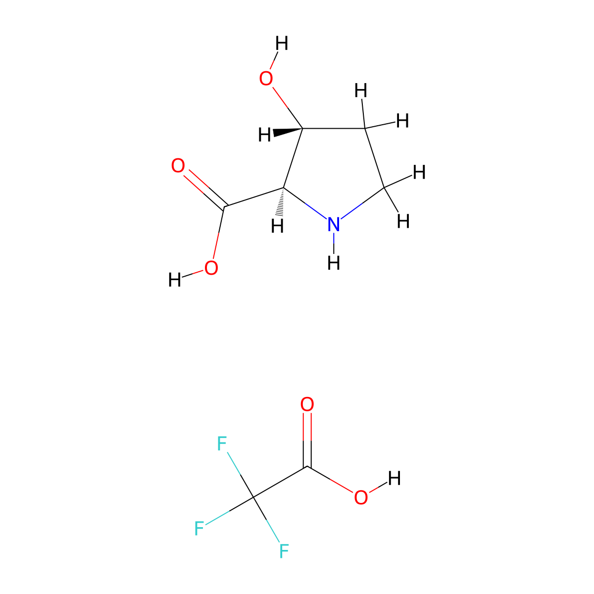 (2R,3R)-Rel-3-hydroxypyrrolidine-2-carboxylic acid trifluoroacetic acid molecular structure, CAS 1881275-62-2