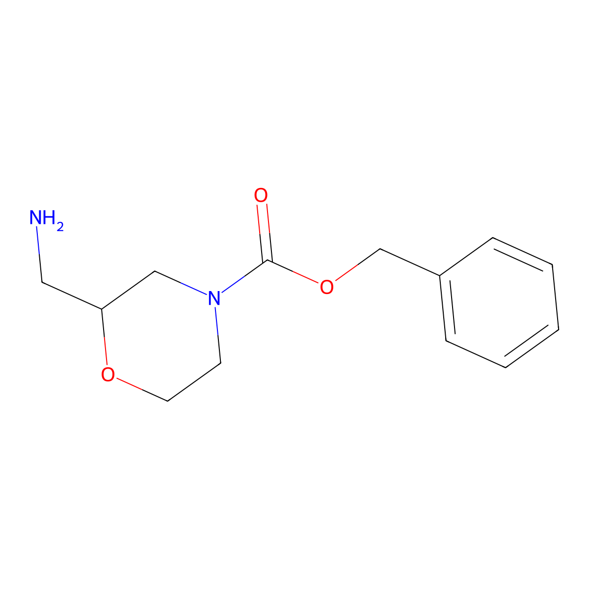 (R)-Benzyl 2-(aminomethyl)morpholine-4-carboxylate molecular structure, CAS 1881275-65-5