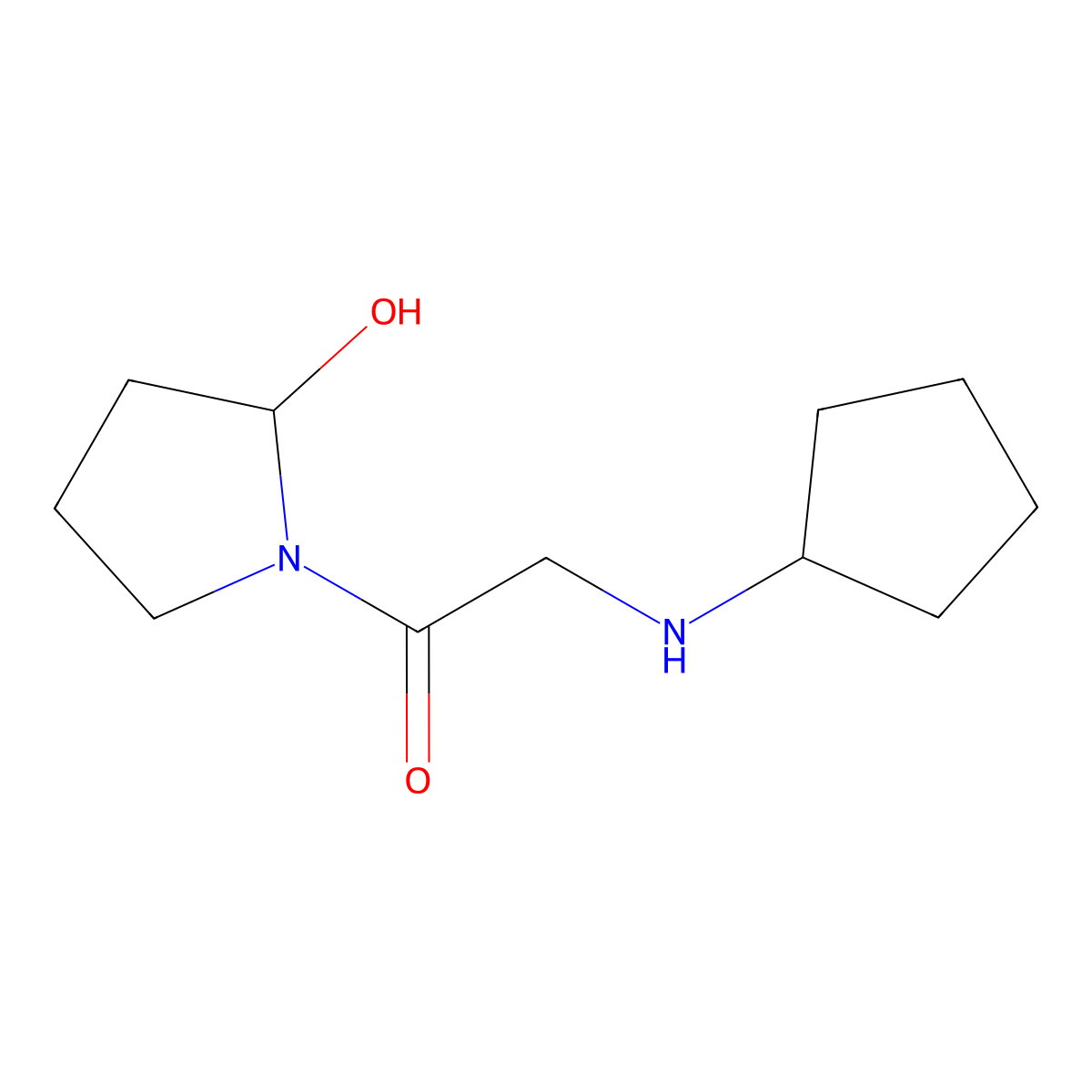 2-(cyclopentylamino)-1-[(2S)-2-hydroxypyrrolidin-1-yl]ethan-1-one molecular structure, CAS 1881275-77-9