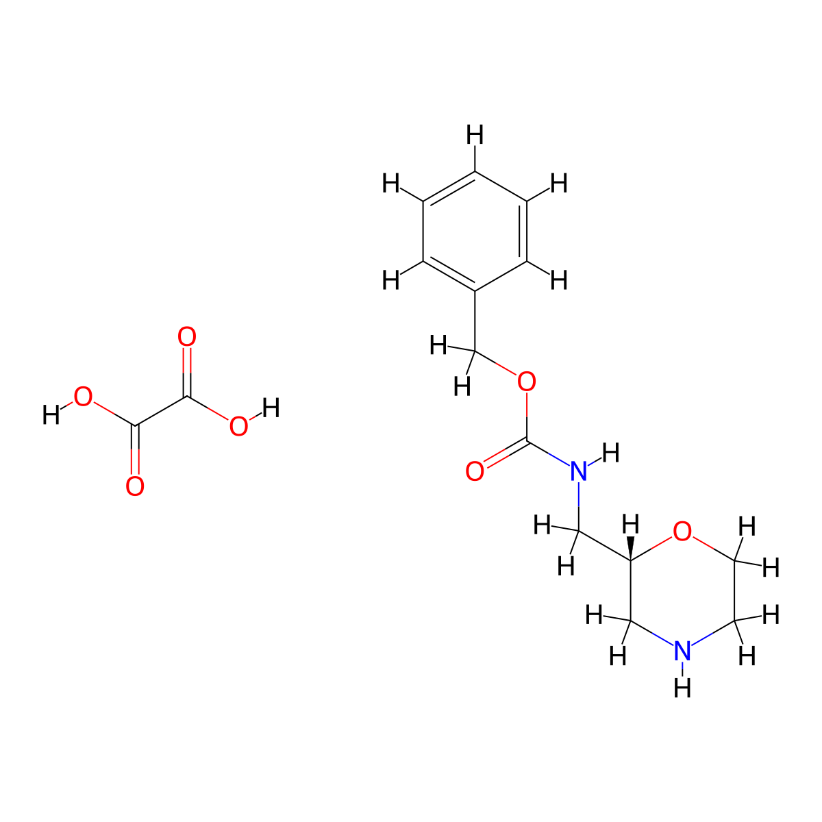 (R)-2-N-Cbz-aminomethylmorpholine oxalate molecular structure, CAS 1881275-90-6