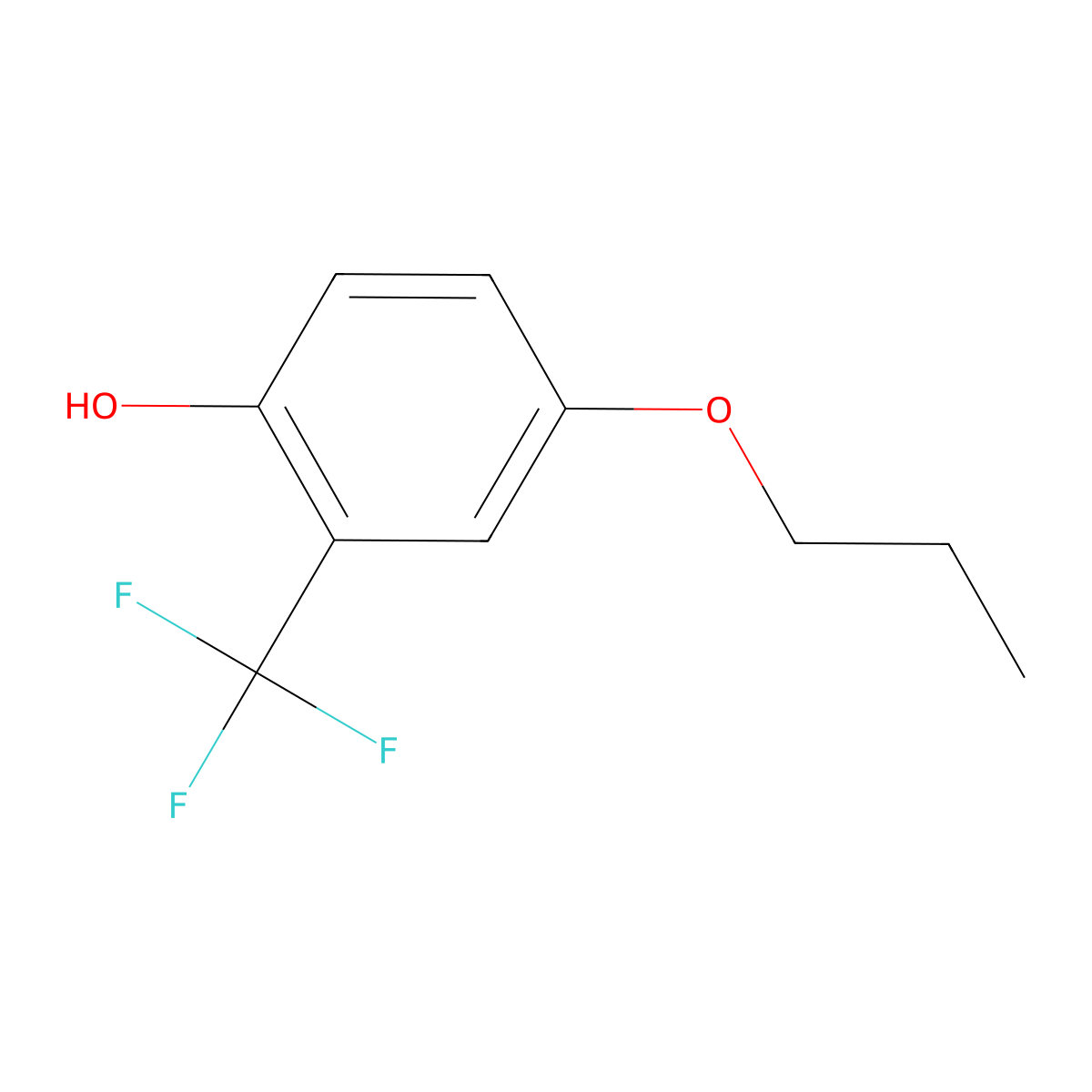 4-Propoxy-2-(trifluoromethyl)phenol molecular structure, CAS 1881288-13-6