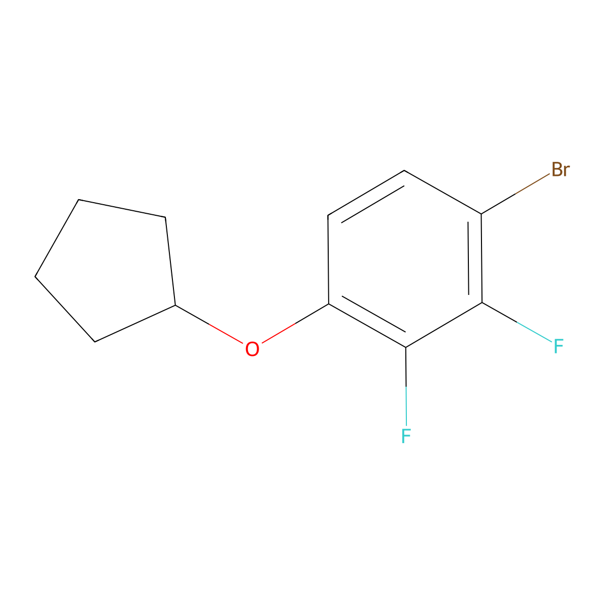 1-Bromo-4-(cyclopentyloxy)-2,3-difluorobenzene molecular structure, CAS 1881288-18-1