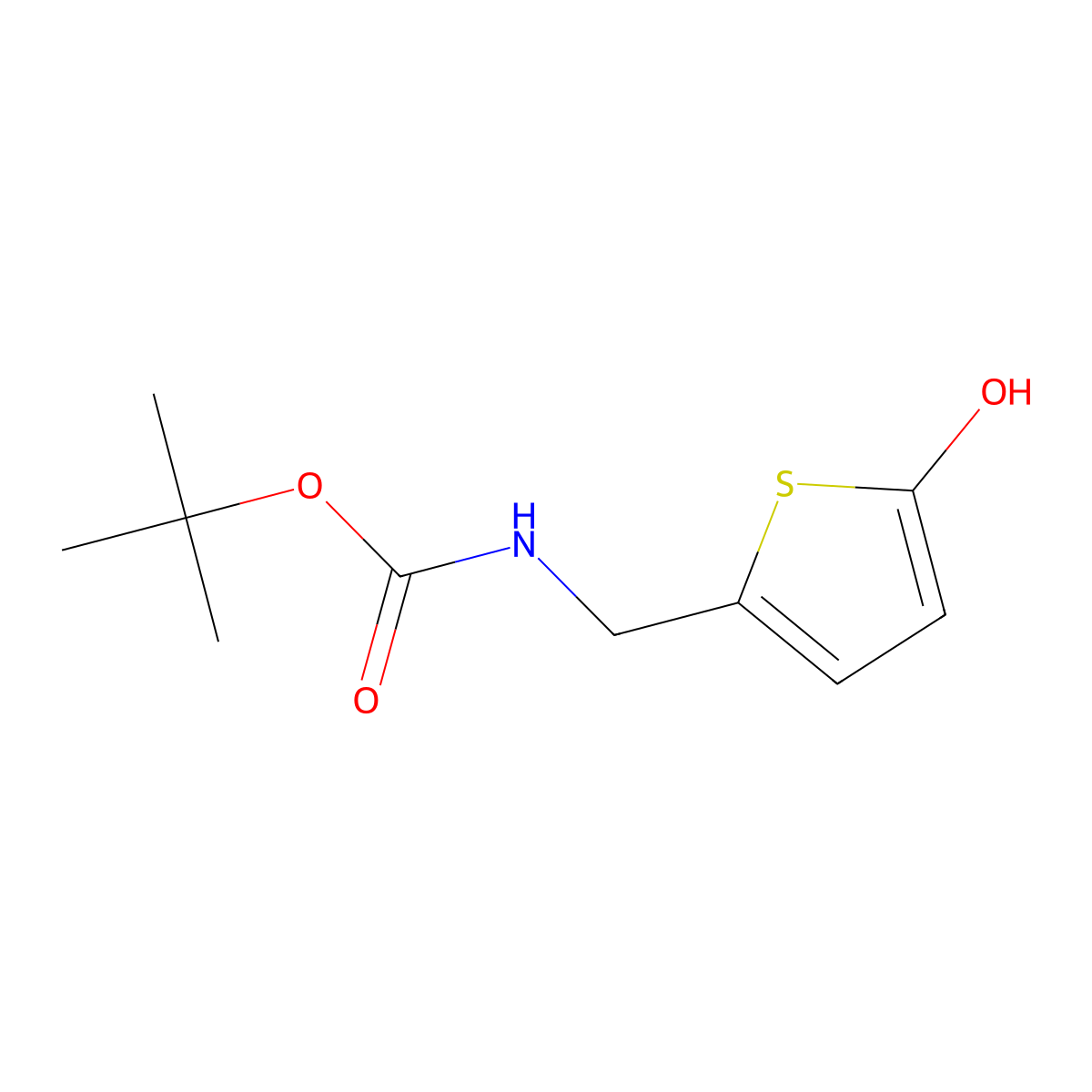 Tert-butyl N-[(5-hydroxythiophen-2-YL)methyl]carbamate molecular structure, CAS 1881288-19-2