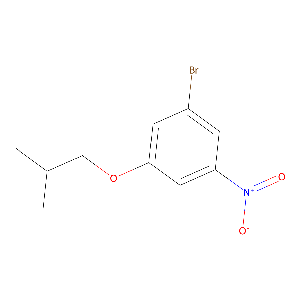1-Bromo-3-(2-methylpropoxy)-5-nitrobenzene molecular structure, CAS 1881288-32-9