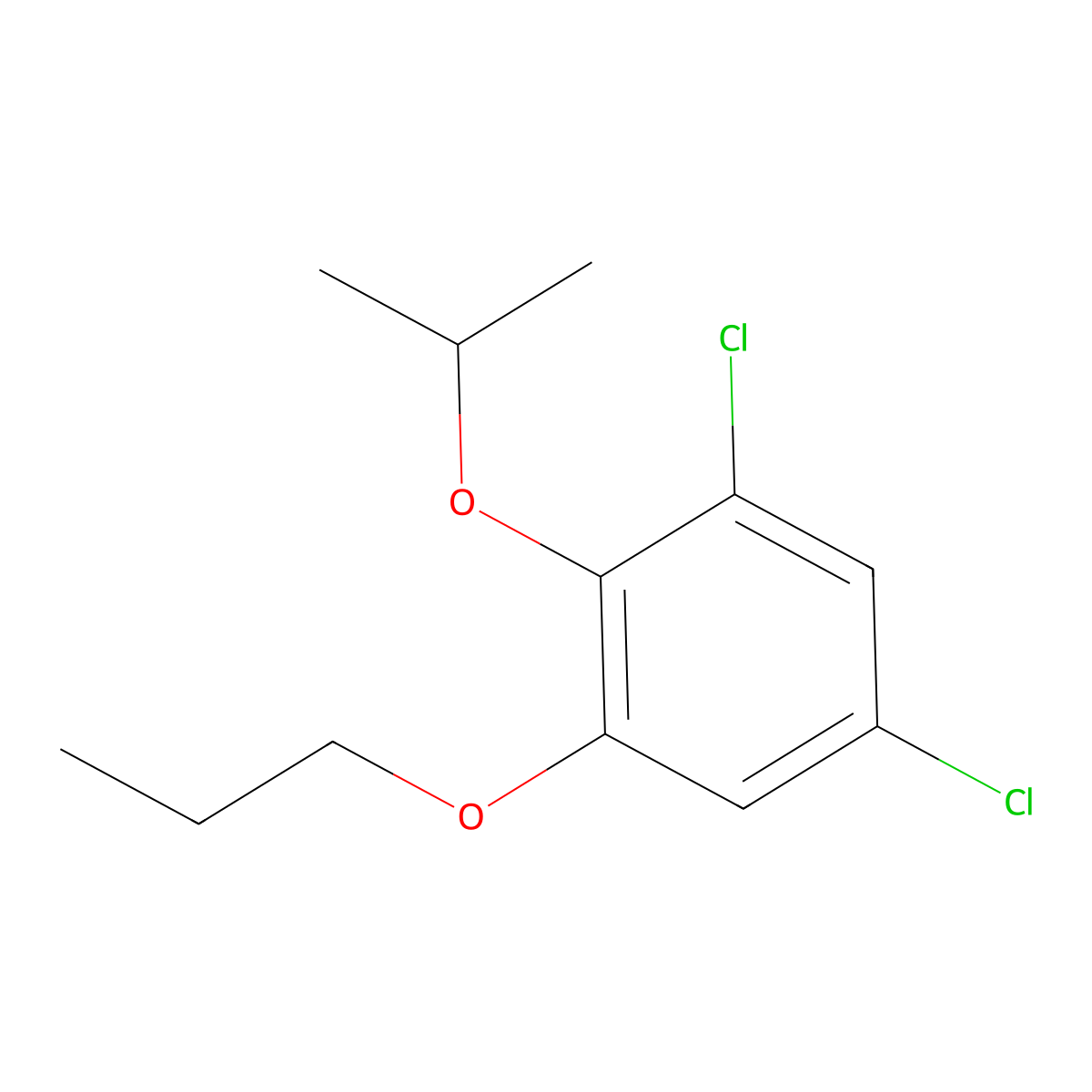 1,5-Dichloro-2-(propan-2-yloxy)-3-propoxybenzene molecular structure, CAS 1881288-43-2