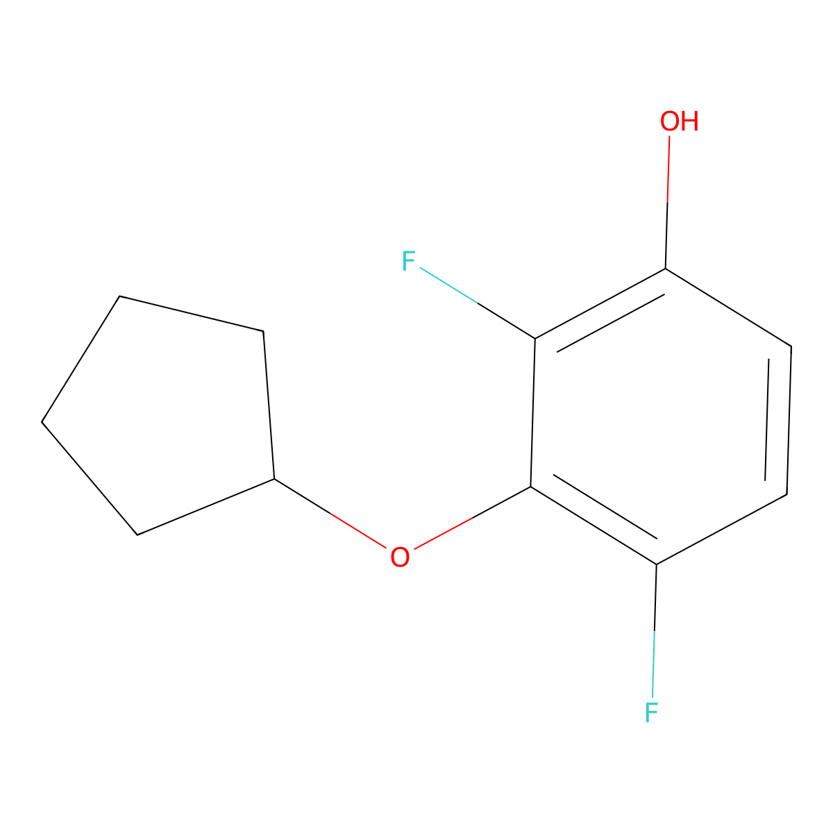 3-(Cyclopentyloxy)-2,4-difluorophenol molecular structure, CAS 1881288-45-4