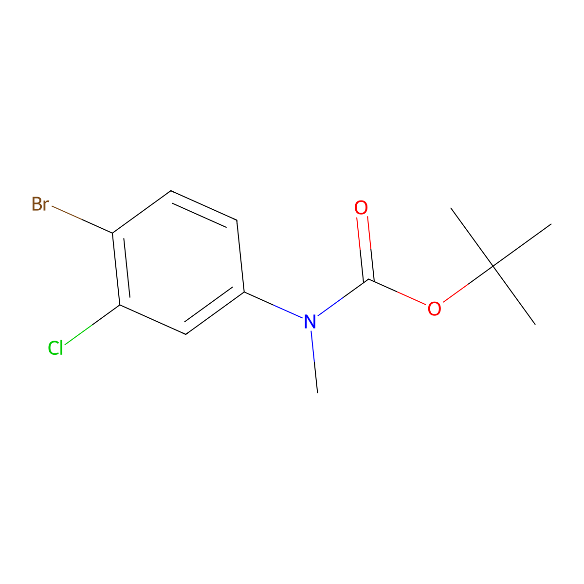 Tert-butyl N-(4-bromo-3-chlorophenyl)-N-methylcarbamate molecular structure, CAS 1881288-49-8