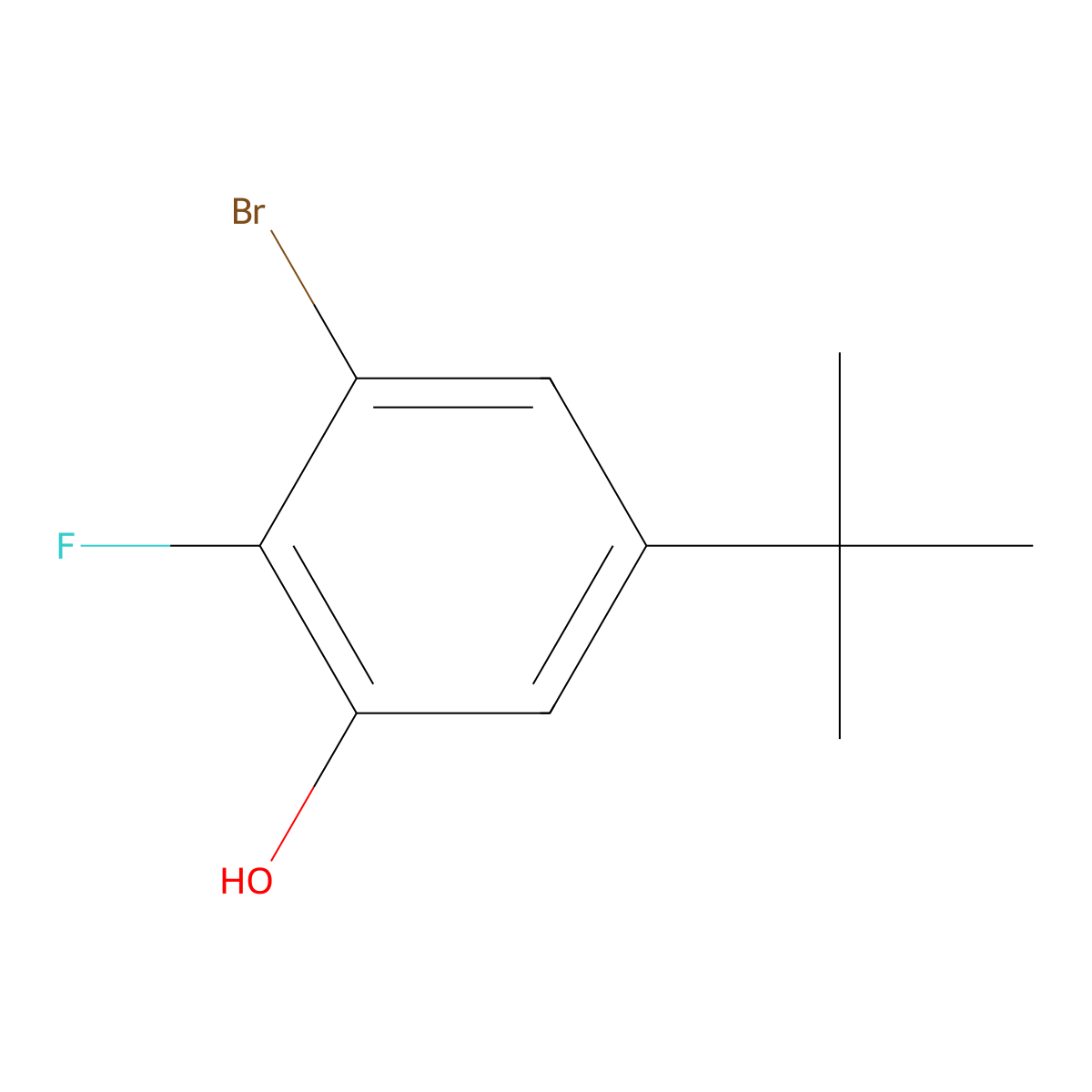 3-Bromo-5-tert-butyl-2-fluorophenol molecular structure, CAS 1881288-51-2