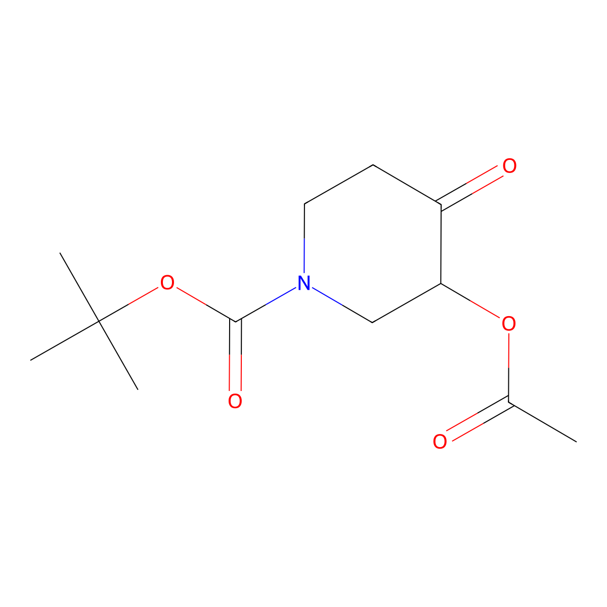 Tert-butyl 3-acetoxy-4-oxopiperidine-1-carboxylate molecular structure, CAS 1881288-56-7