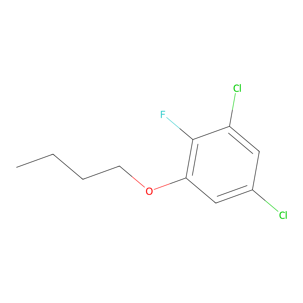 1-Butoxy-3,5-dichloro-2-fluorobenzene molecular structure, CAS 1881288-60-3