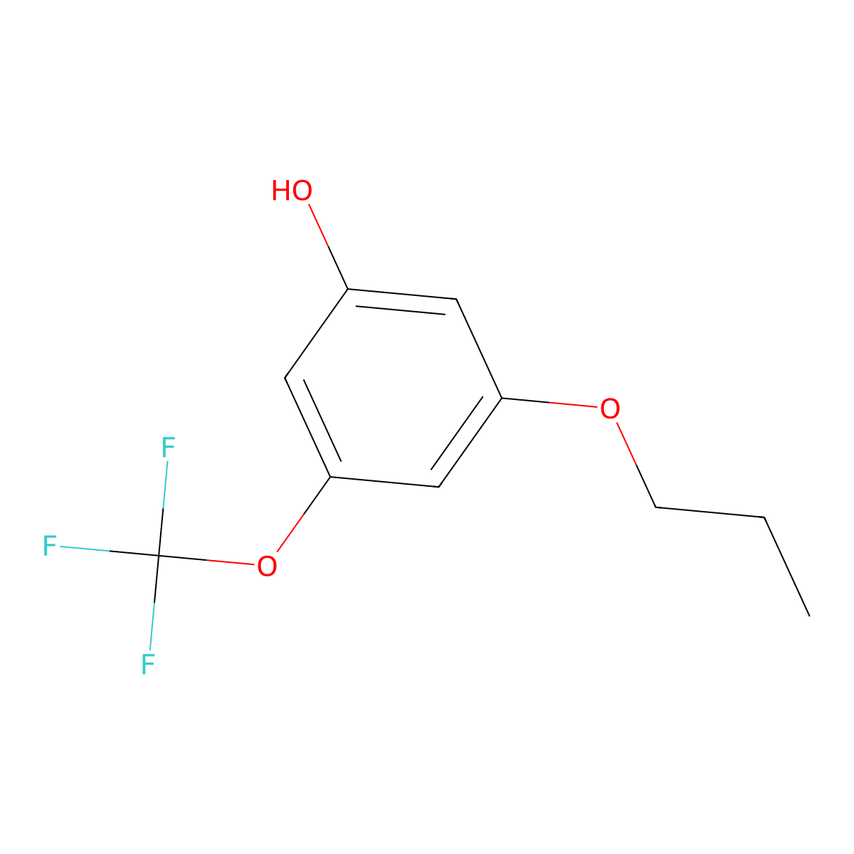 3-Propoxy-5-(trifluoromethoxy)phenol molecular structure, CAS 1881288-61-4