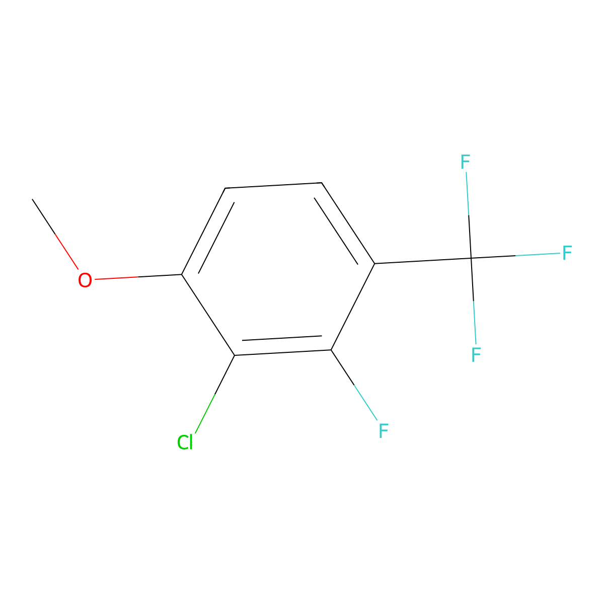 2-Chloro-3-fluoro-1-methoxy-4-(trifluoromethyl)benzene molecular structure, CAS 1881288-63-6