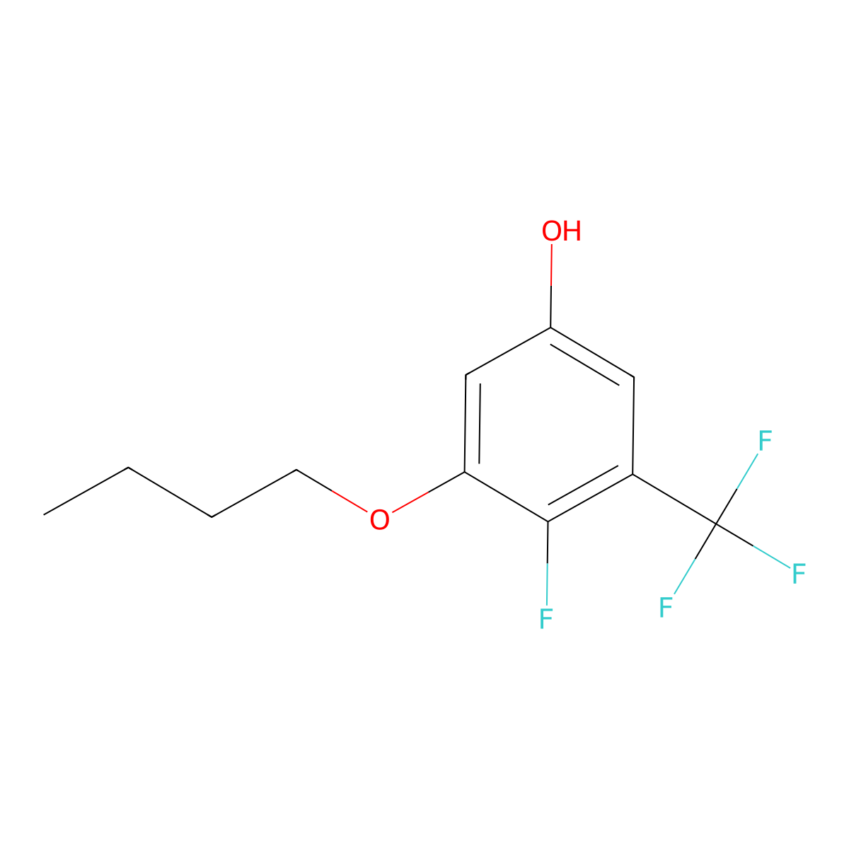 3-Butoxy-4-fluoro-5-(trifluoromethyl)phenol molecular structure, CAS 1881288-72-7