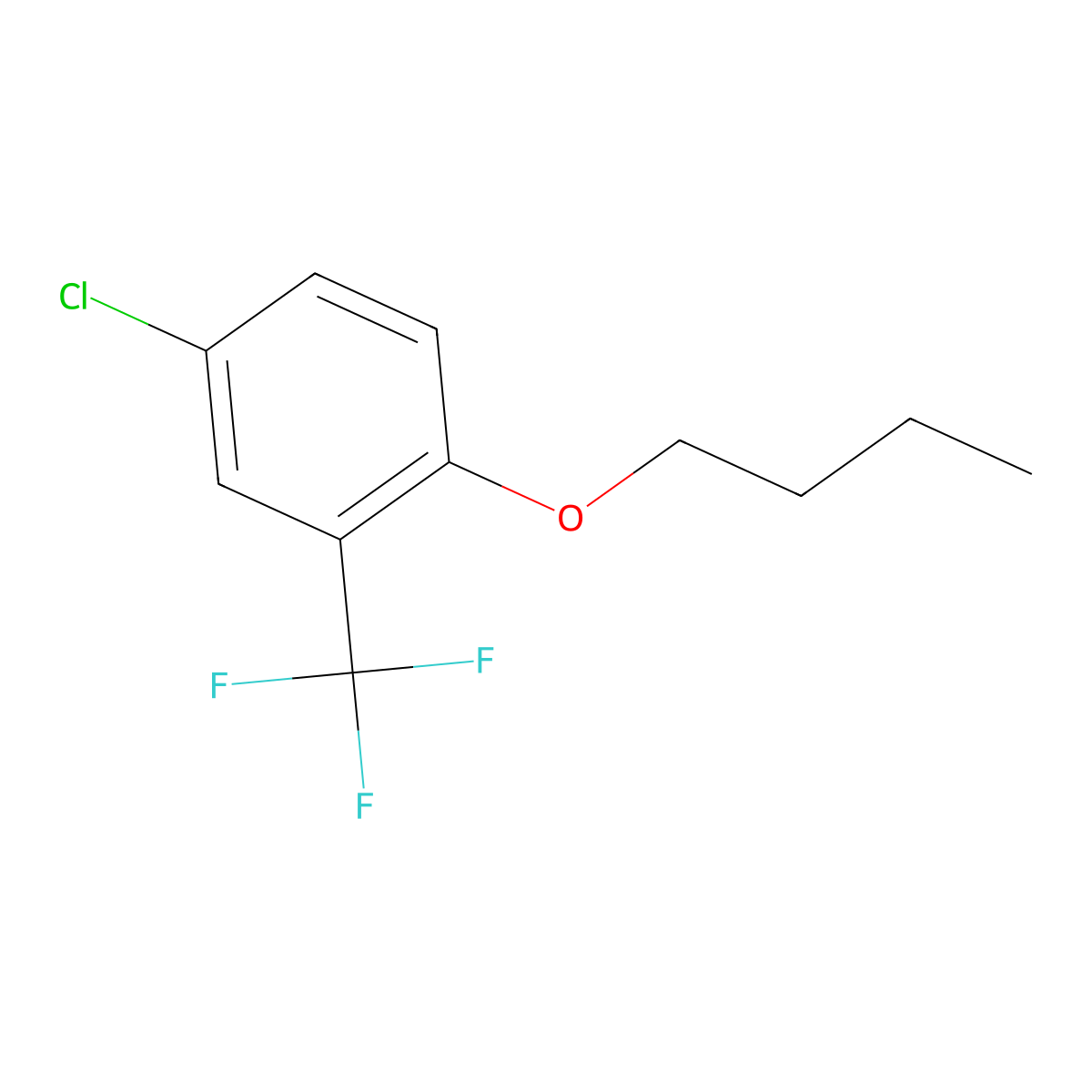 1-Butoxy-4-chloro-2-(trifluoromethyl)benzene molecular structure, CAS 1881288-74-9