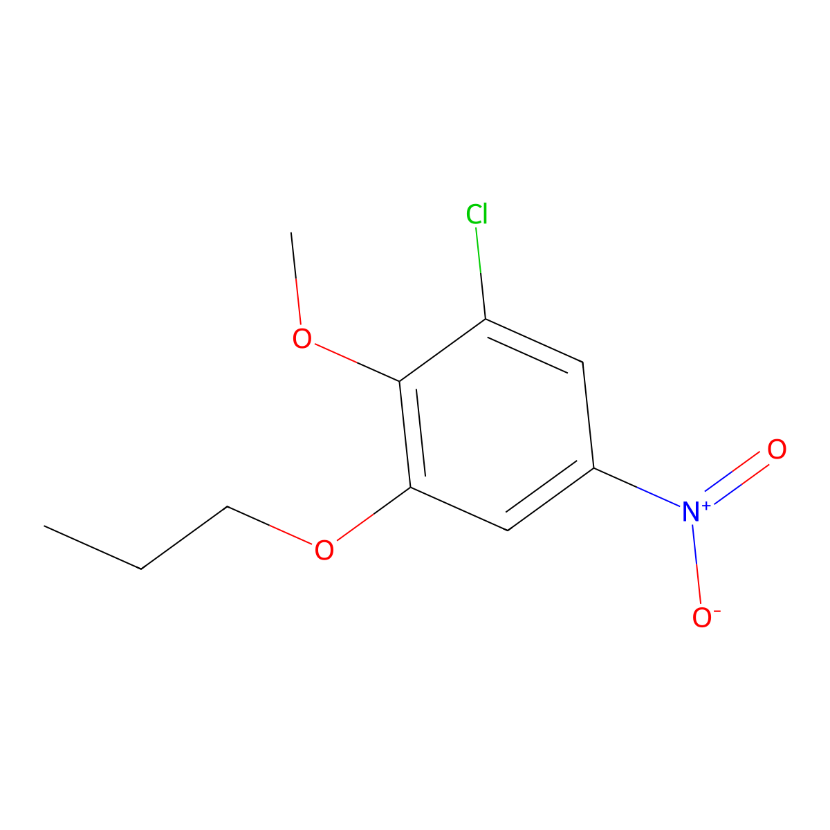 1-Chloro-2-methoxy-5-nitro-3-propoxybenzene molecular structure, CAS 1881288-76-1