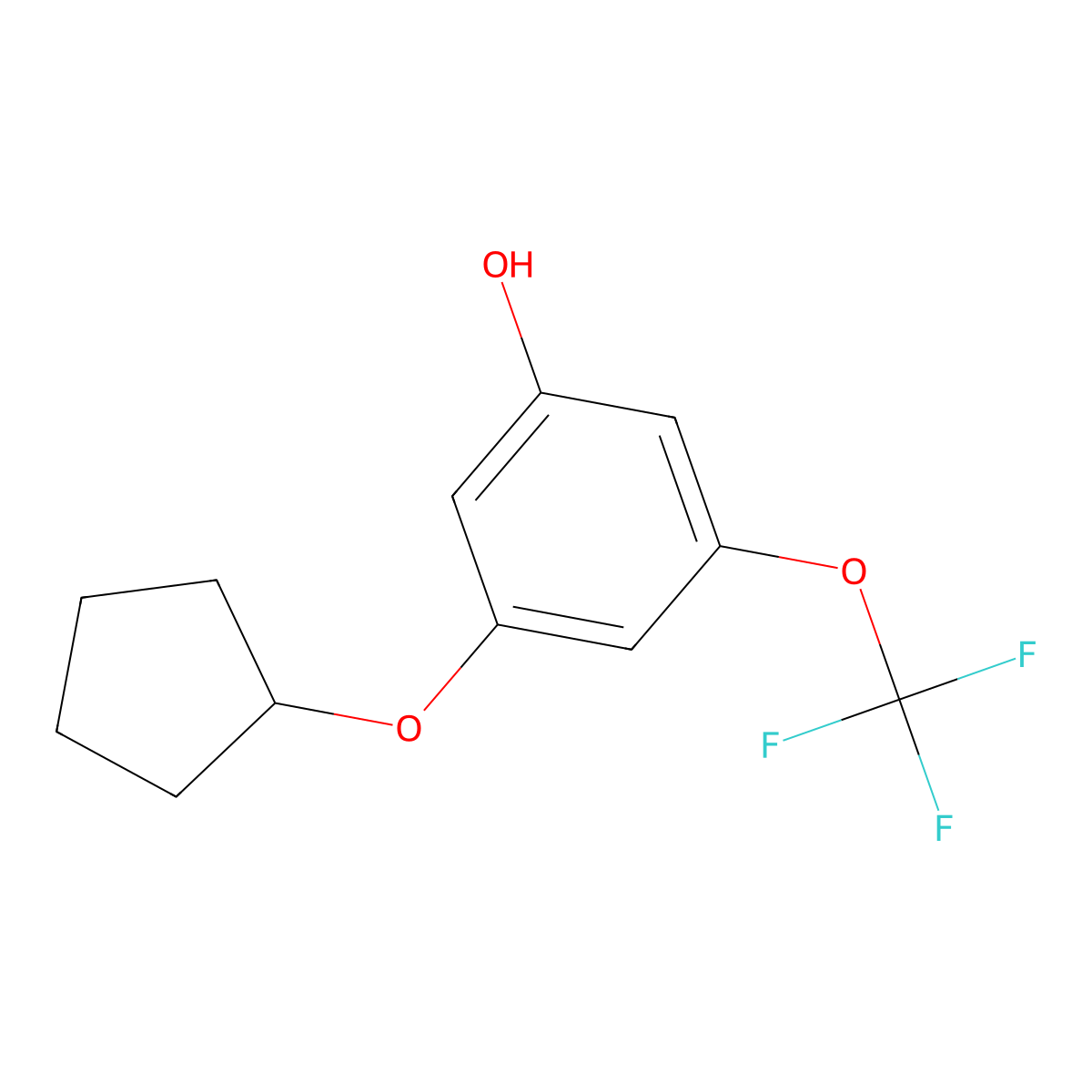 3-(Cyclopentyloxy)-5-(trifluoromethoxy)phenol molecular structure, CAS 1881288-82-9