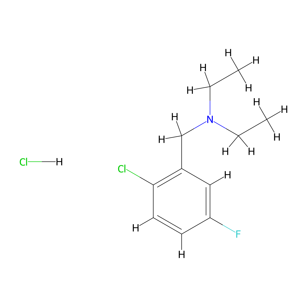 [(2-Chloro-5-fluorophenyl)methyl]diethylamine hydrochloride molecular structure, CAS 1881288-85-2