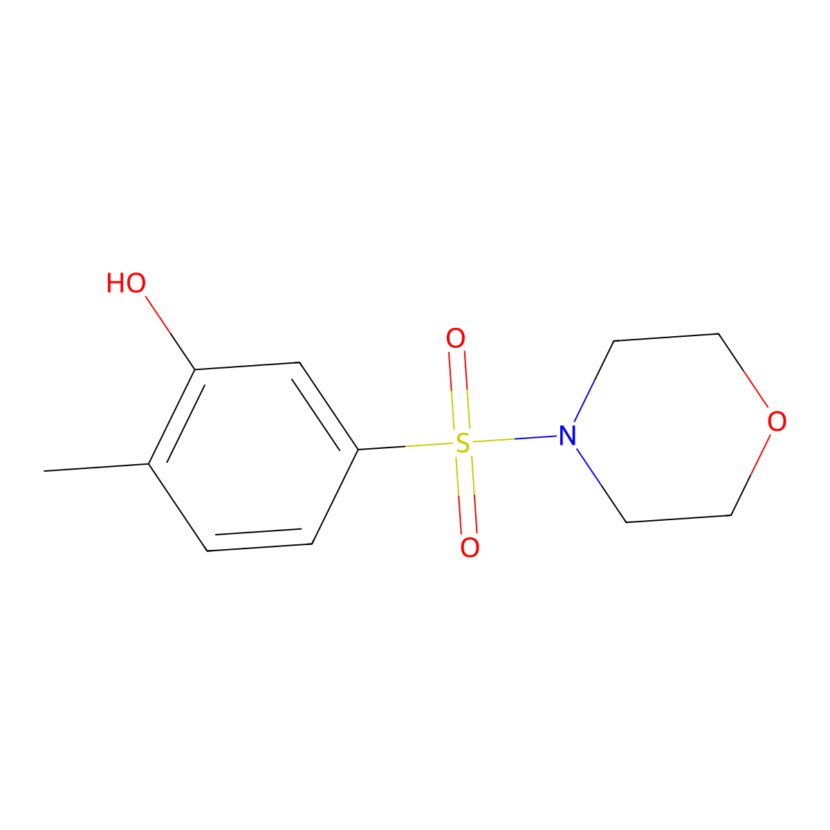 2-Methyl-5-(morpholine-4-sulfonyl)phenol molecular structure, CAS 1881288-88-5