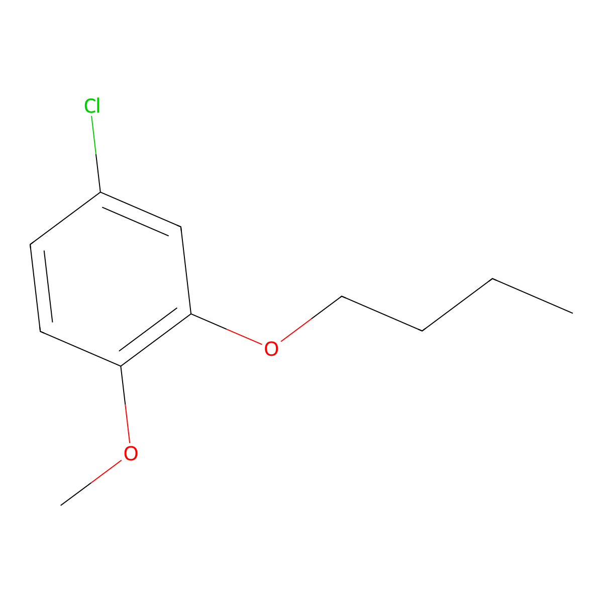 2-Butoxy-4-chloro-1-methoxybenzene molecular structure, CAS 1881288-91-0