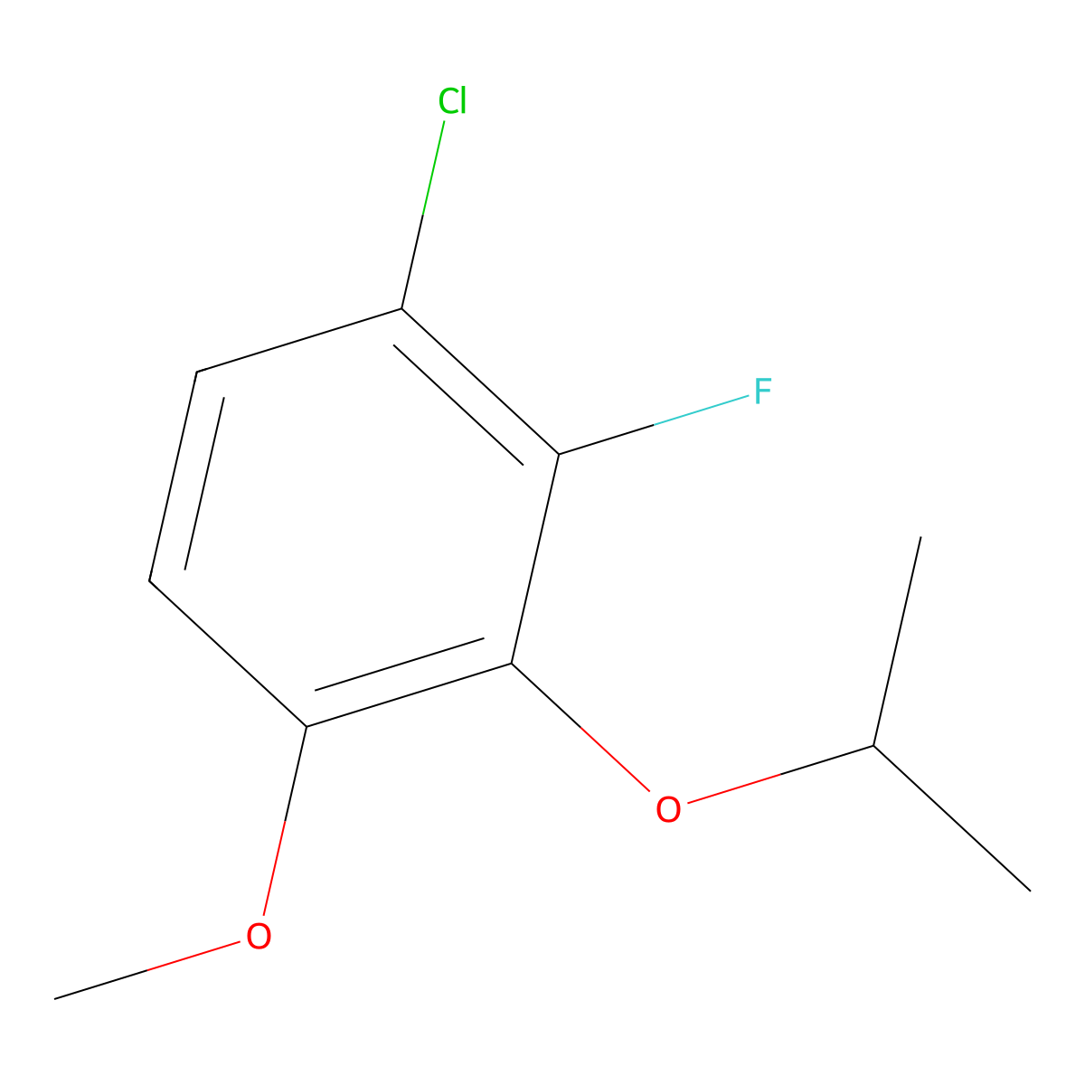 1-Chloro-2-fluoro-4-methoxy-3-(propan-2-yloxy)benzene molecular structure, CAS 1881288-92-1
