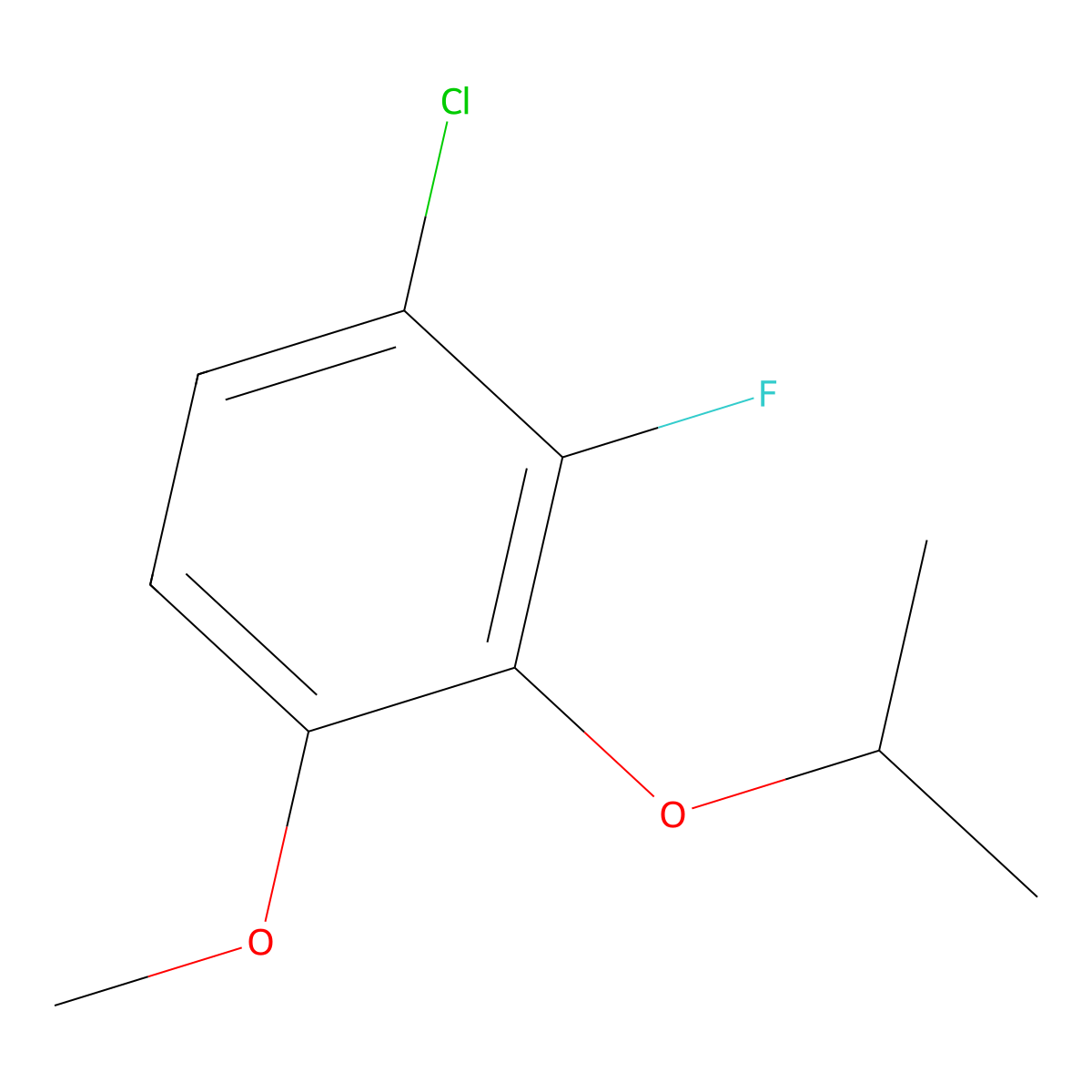 1-Chloro-2-fluoro-4-methoxy-3-(propan-2-yloxy)benzene molecular structure, CAS 1881288-92-1