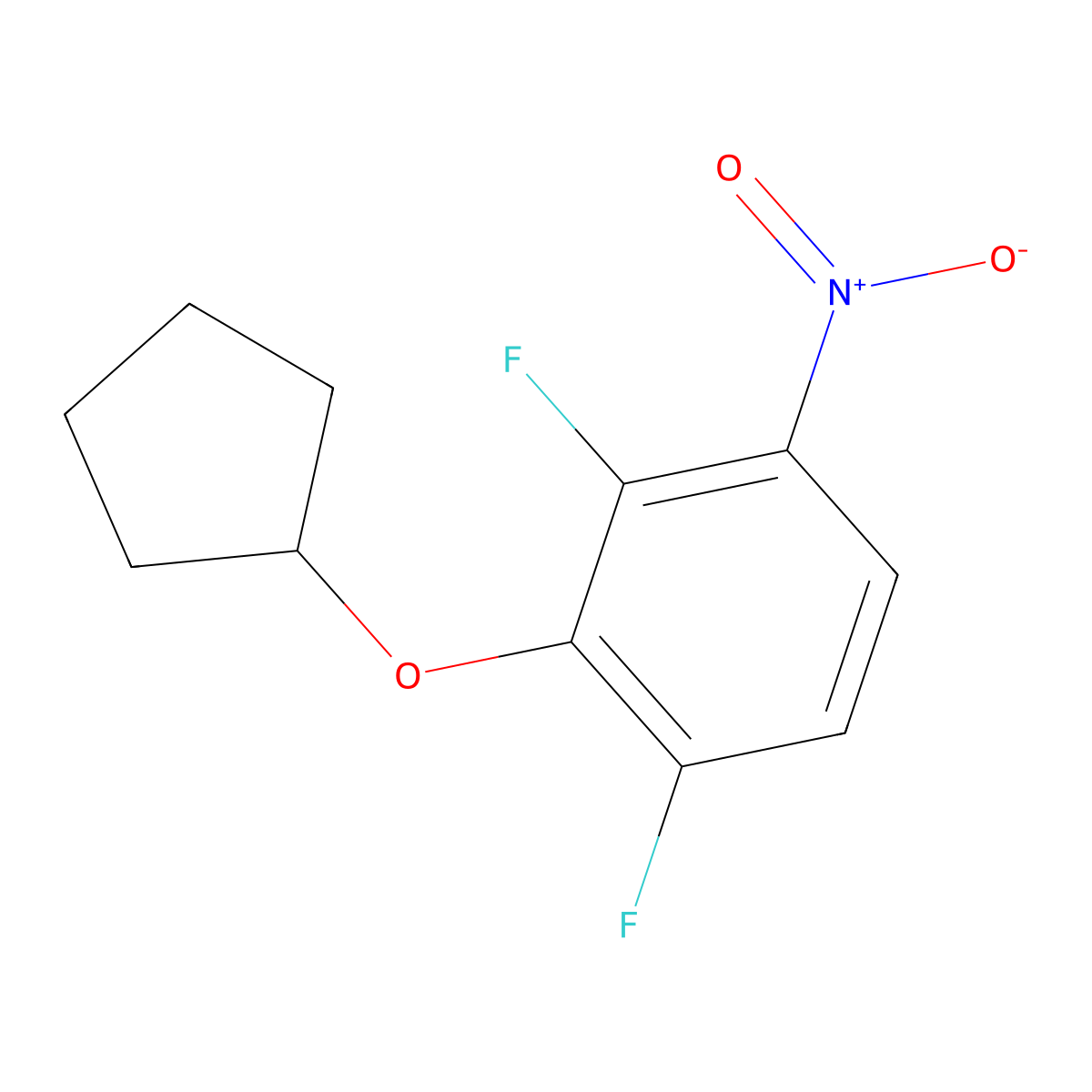 2-(Cyclopentyloxy)-1,3-difluoro-4-nitrobenzene molecular structure, CAS 1881288-94-3