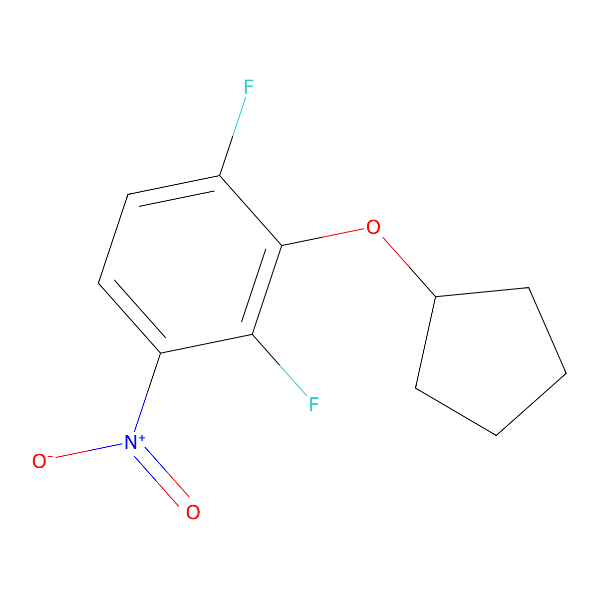 2-(Cyclopentyloxy)-1,3-difluoro-4-nitrobenzene molecular structure, CAS 1881288-94-3