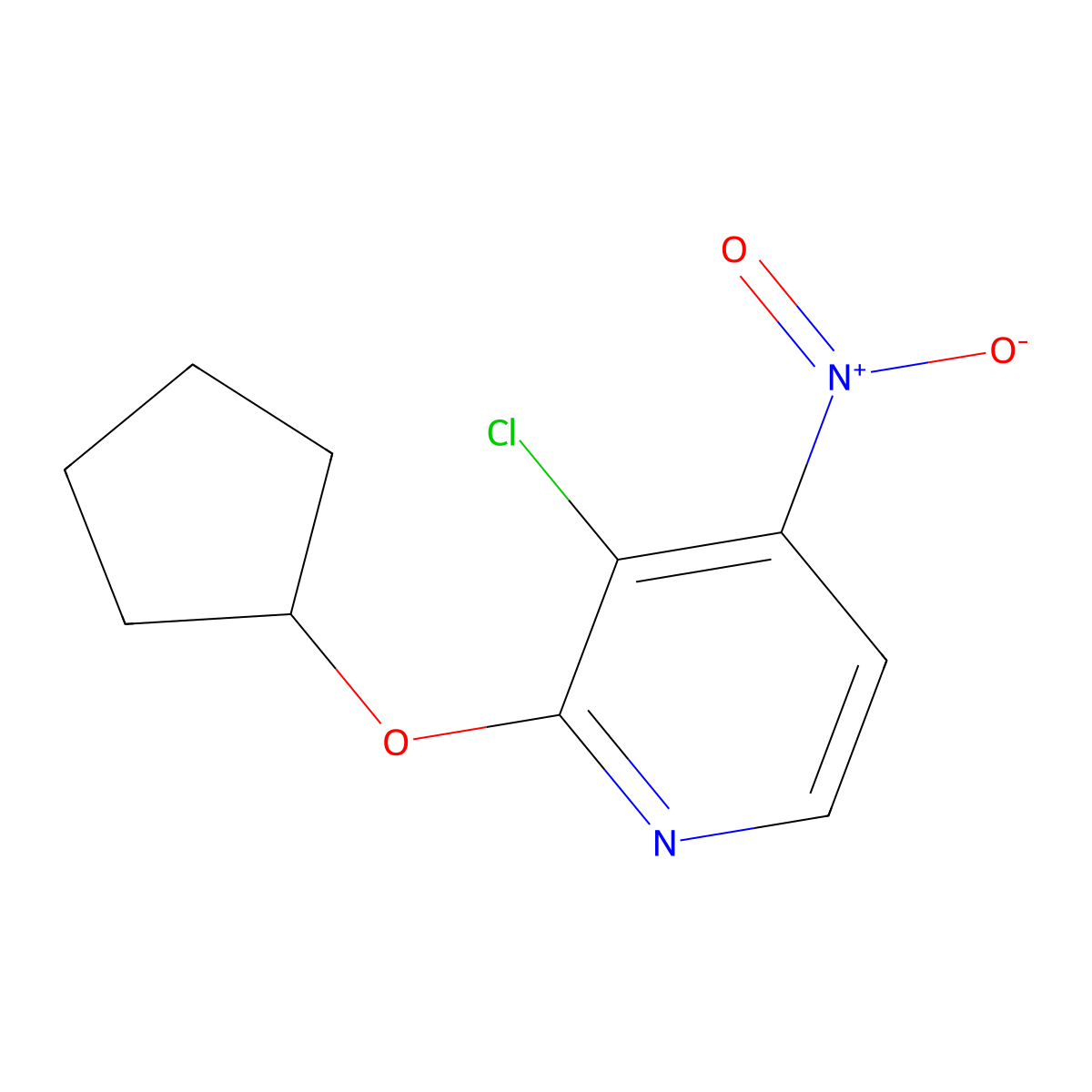 3-Chloro-2-(cyclopentyloxy)-4-nitropyridine molecular structure, CAS 1881288-97-6