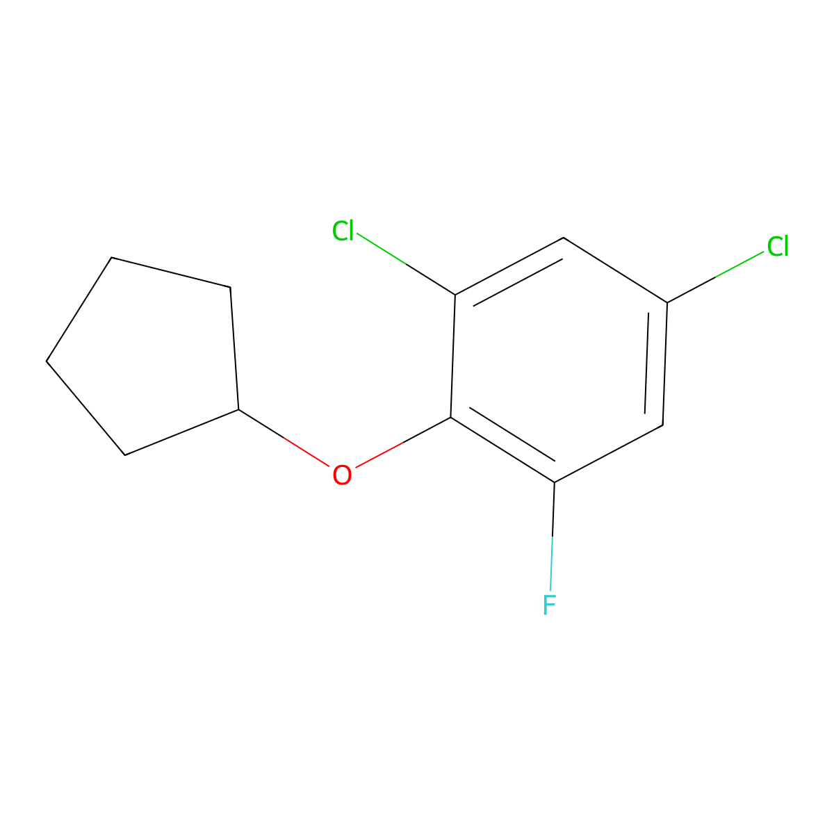 1,5-Dichloro-2-(cyclopentyloxy)-3-fluorobenzene molecular structure, CAS 1881288-99-8