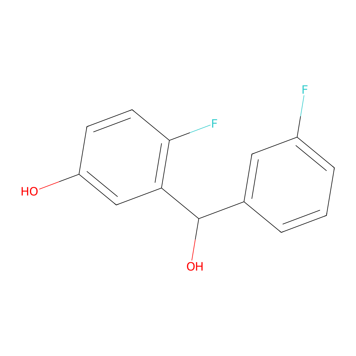 4-Fluoro-3-[(3-fluorophenyl)(hydroxy)methyl]phenol molecular structure, CAS 1881289-01-5