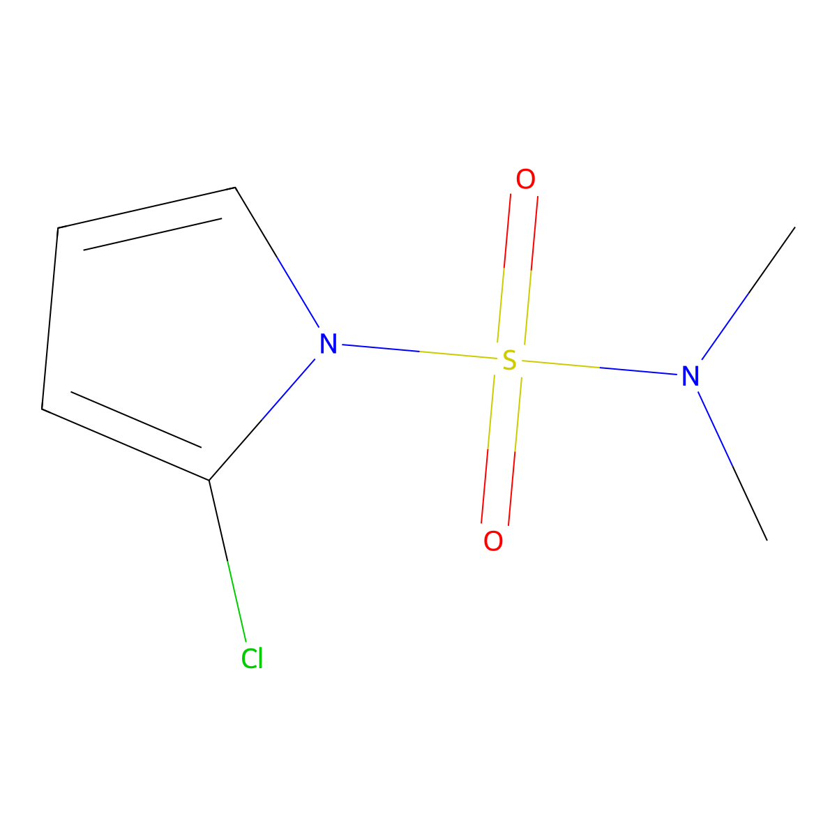 2-chloro-N,N-dimethyl-1H-pyrrole-1-sulfonamide molecular structure, CAS 1881289-02-6