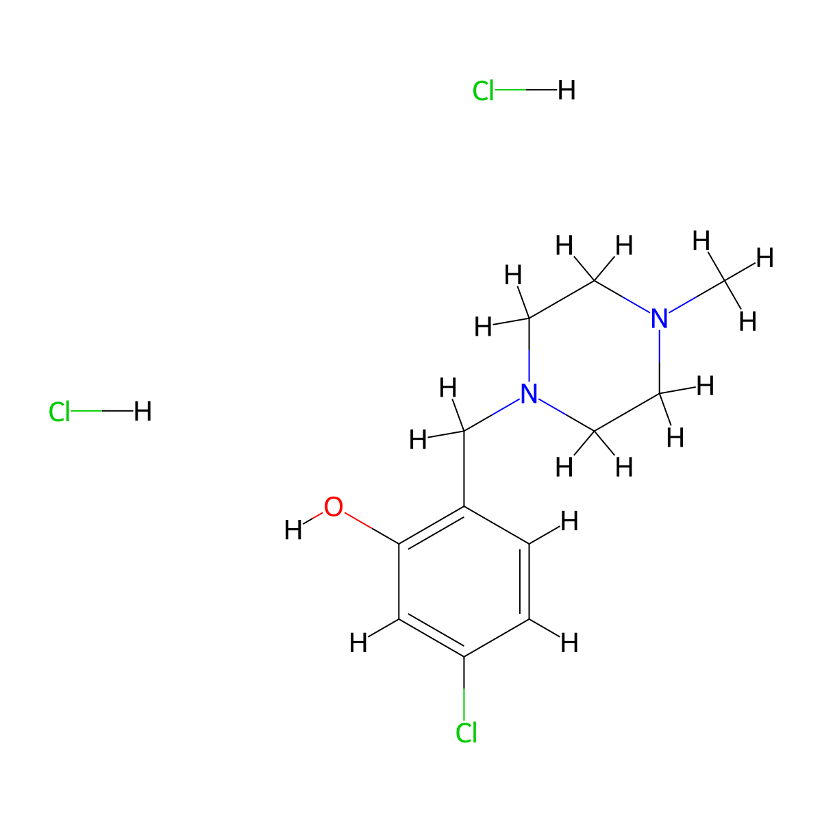 5-Chloro-2-[(4-methylpiperazin-1-YL)methyl]phenol dihydrochloride molecular structure, CAS 1881289-09-3