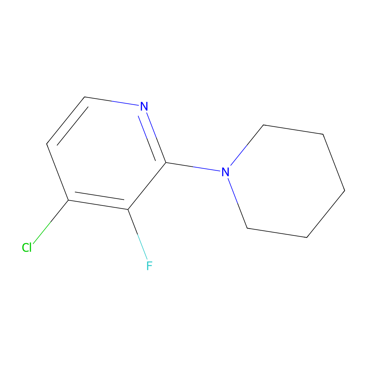 4-Chloro-3-fluoro-2-(piperidin-1-YL)pyridine molecular structure, CAS 1881289-10-6
