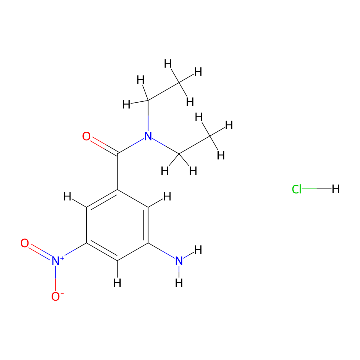 3-Amino-N,N-diethyl-5-nitrobenzamide hydrochloride molecular structure, CAS 1881289-13-9