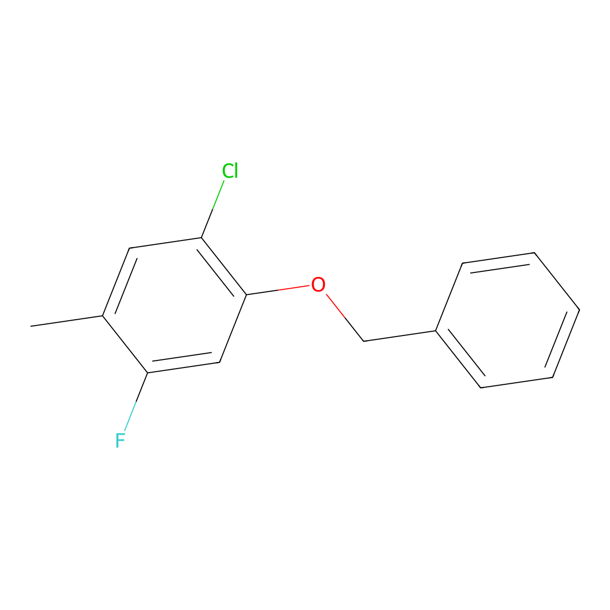 1-(Benzyloxy)-2-chloro-5-fluoro-4-methylbenzene molecular structure, CAS 1881289-16-2