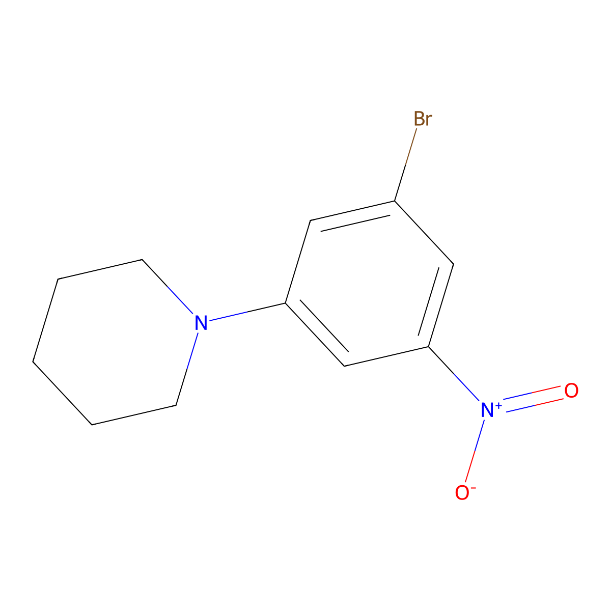 1-(3-Bromo-5-nitrophenyl)piperidine molecular structure, CAS 1881289-17-3