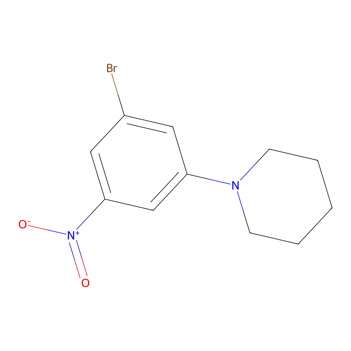 1-(3-Bromo-5-nitrophenyl)piperidine molecular structure, CAS 1881289-17-3